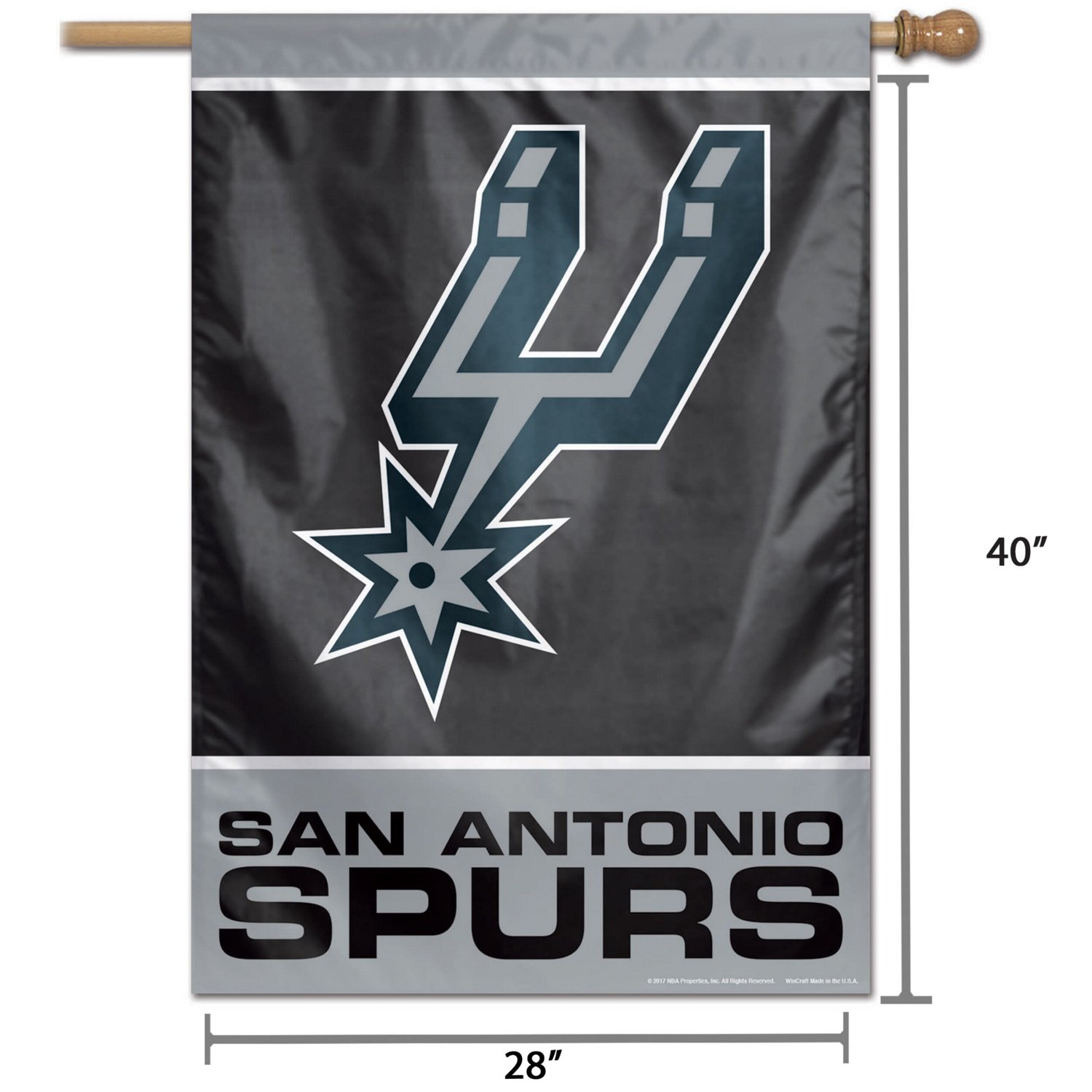 WinCraft San Antonio Spurs 28" x 40" Single-Sided Vertical Banner                                                                - view number 2